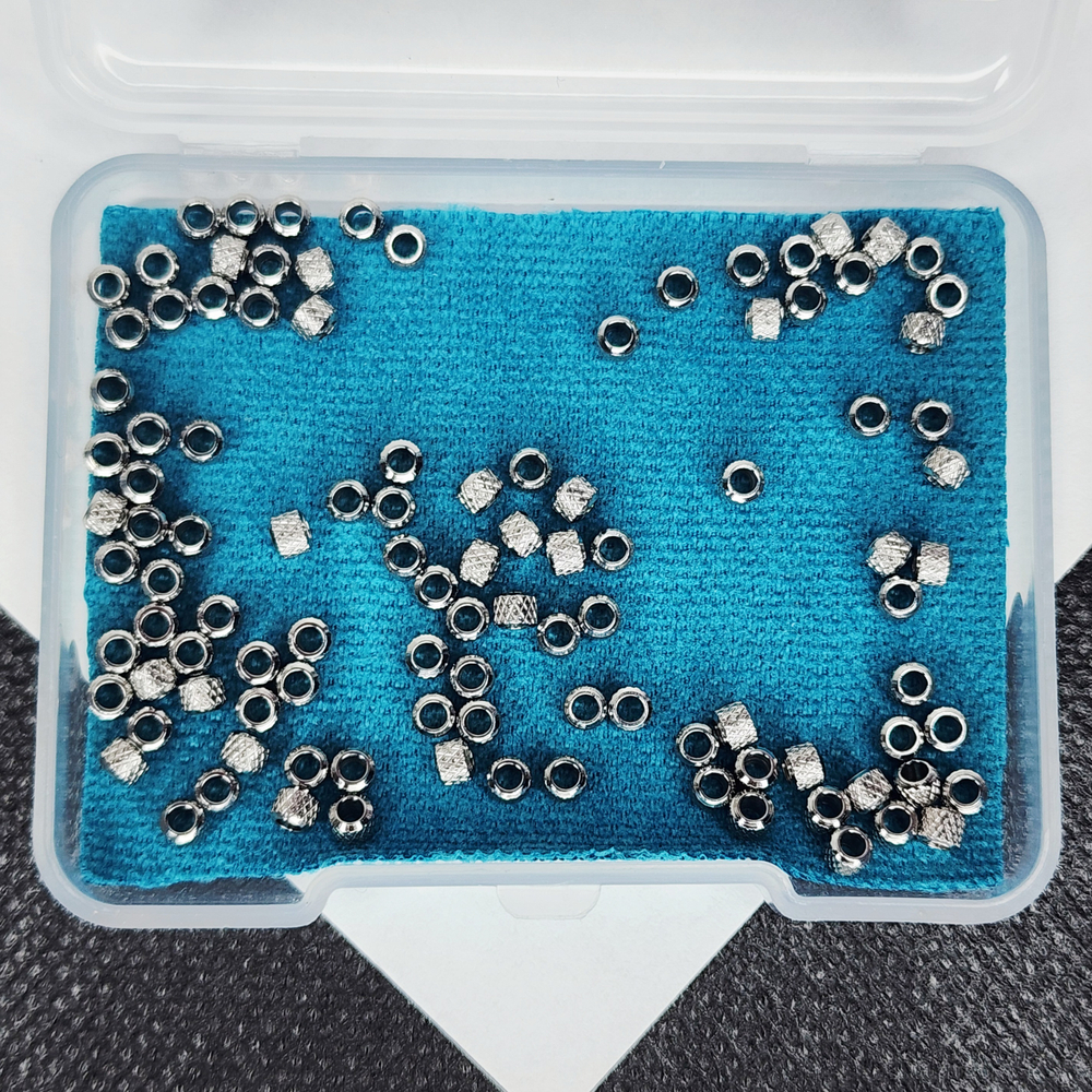 Бусина проставочная, сталь, с алмазной гранью, р-р 3мм, цена за набор 10 шт