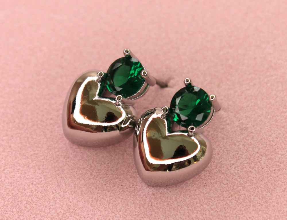 Швензы сердце green 16х11 мм