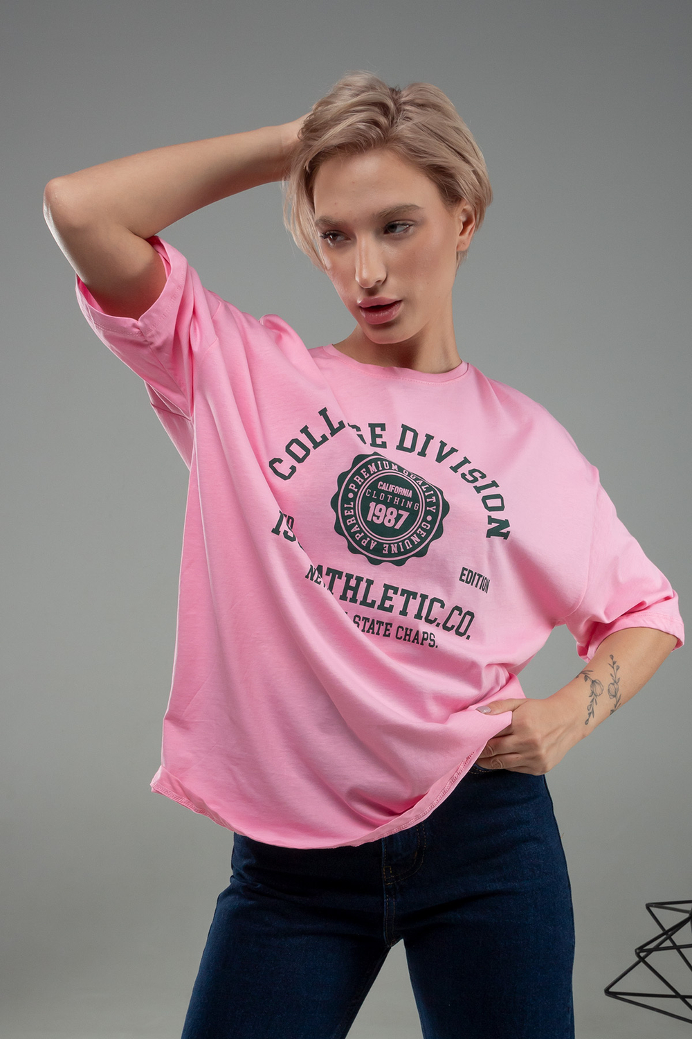 Футболка College Division, розовый