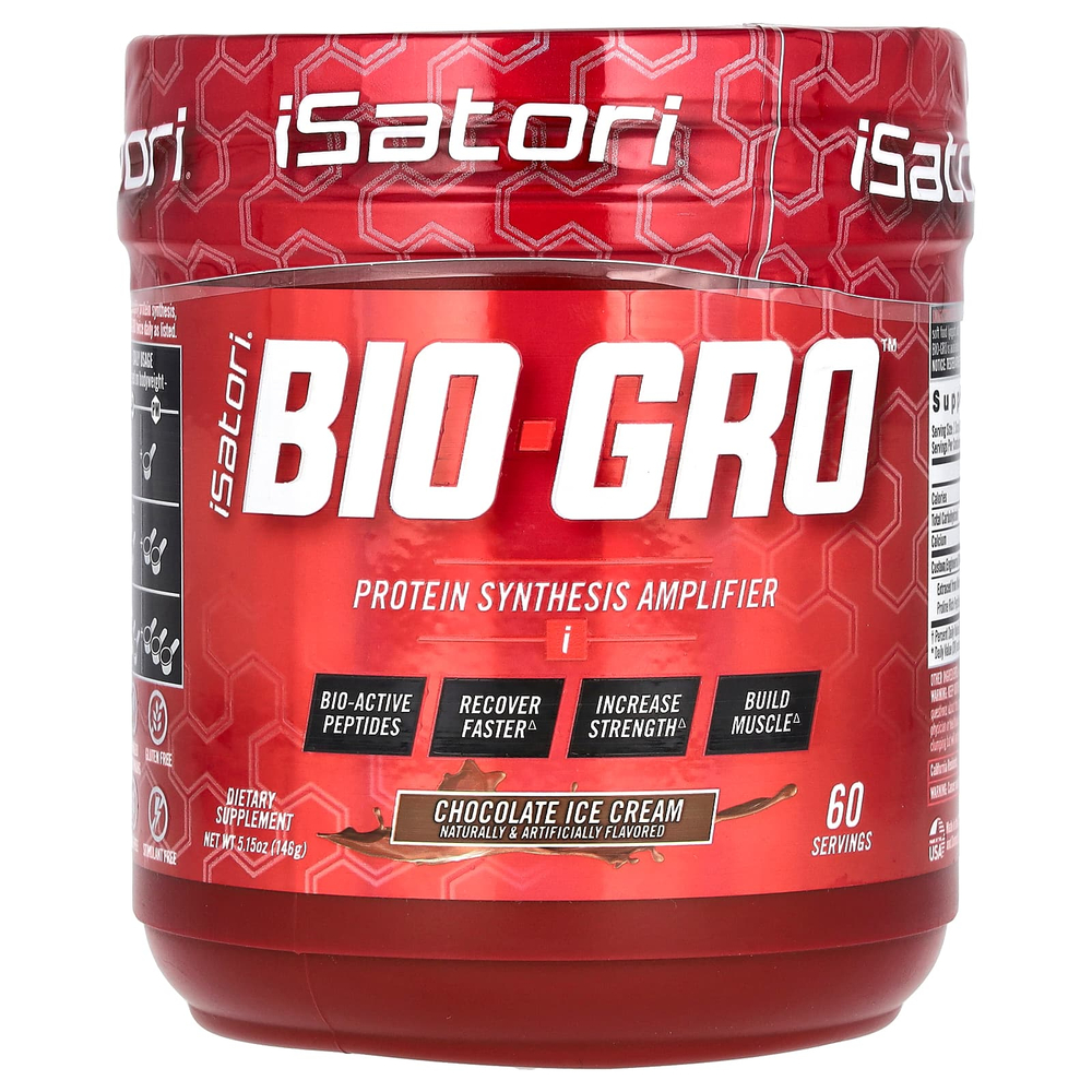 Isatori, Bio-Gro, усилитель синтеза протеина, со вкусом шоколадного мороженого, 146 г (5,15 унции)