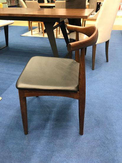 Стул деревянный обеденный с мягким сиденьем Elbow 2 темный ясень