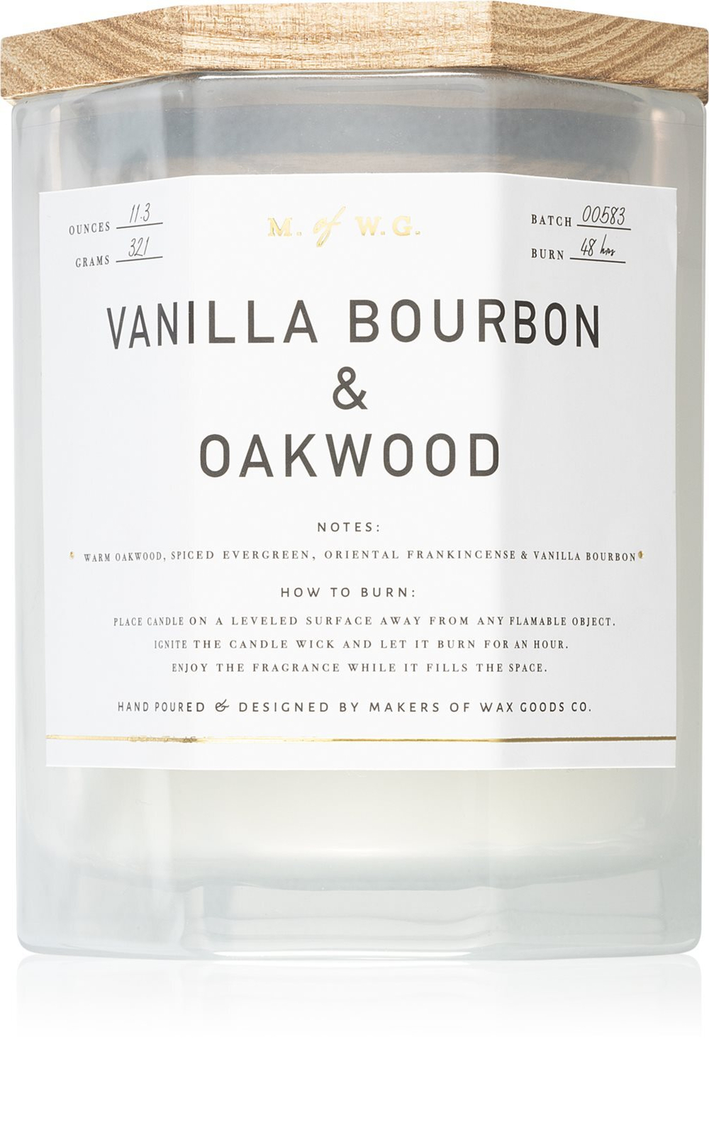 Makers of Wax Goods Vanilla Bourbon & Oakwood - ароматическая свеча /   321  g  / GTIN 2800011920575