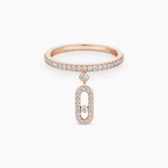 Кольцо Messika Move Uno с бриллиантовой подвеской