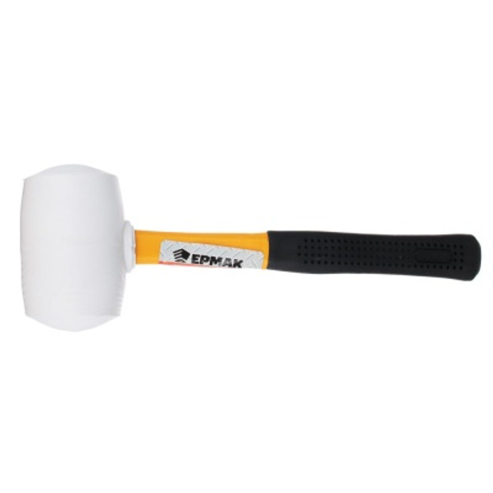 Киянка 460гр ЕРМАК белая резина, фибергласовая обрезиненная рукоятка