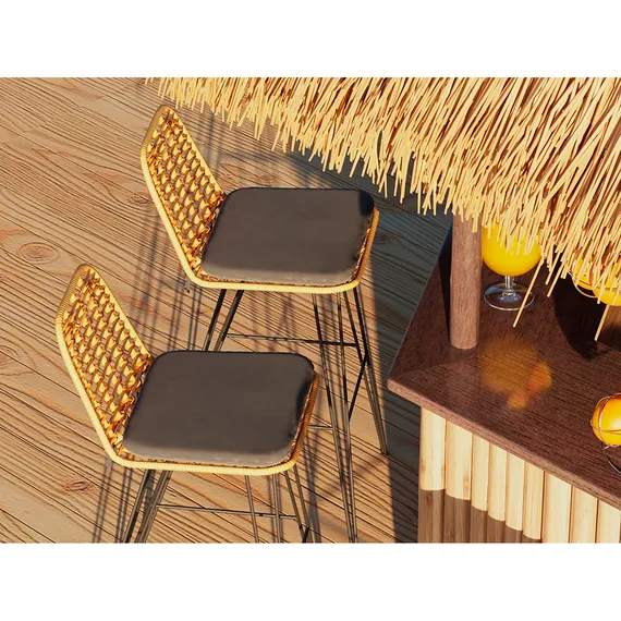 Барный стул Vetle Flat, светлый ротанг