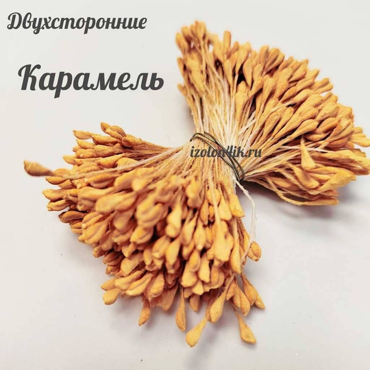 Тычинки МИНИ для цветов двухсторонние матовые КАРАМЕЛЬ (пучок 100 шт)