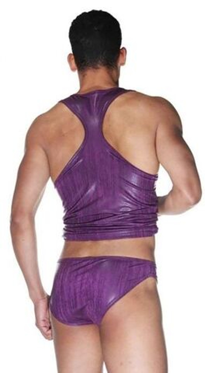 Комплект мужской: майка и слипы на молнии (Размер: S-M) (Цвет: фиолетовый)