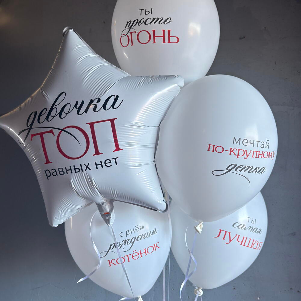 Сет гелиевых шаров «Девочка Топ» с др