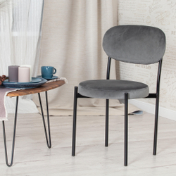 Стул REVO (mod. 7033) / 1 шт. в упаковке ткань/металл, 47х54х82 см, высота до сиденья 47 см, серый barkhat 26/черный