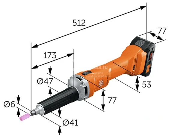 Аккумуляторная прямошлифовальная машина Fein AGSZ 18-90 LBL AS