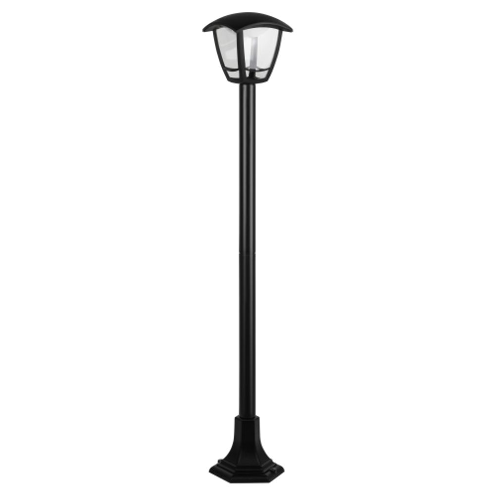 Садово-парковый светильник ЭРА ДТУ 07-8-002 Валенсия 4 черный 4 гранный напольный IP44 светодиодный 8Вт 3000K