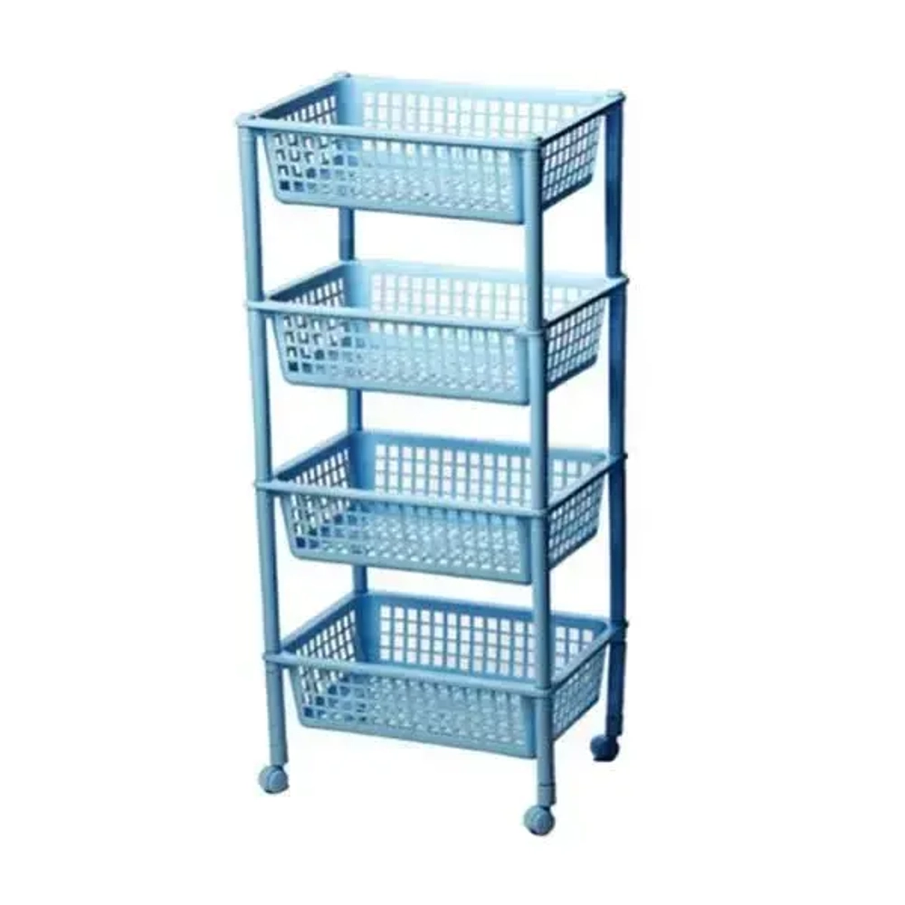 Полка овощная на колесах (4 секции) Белый 0,79,46х0,26м (комплект 3 шт)