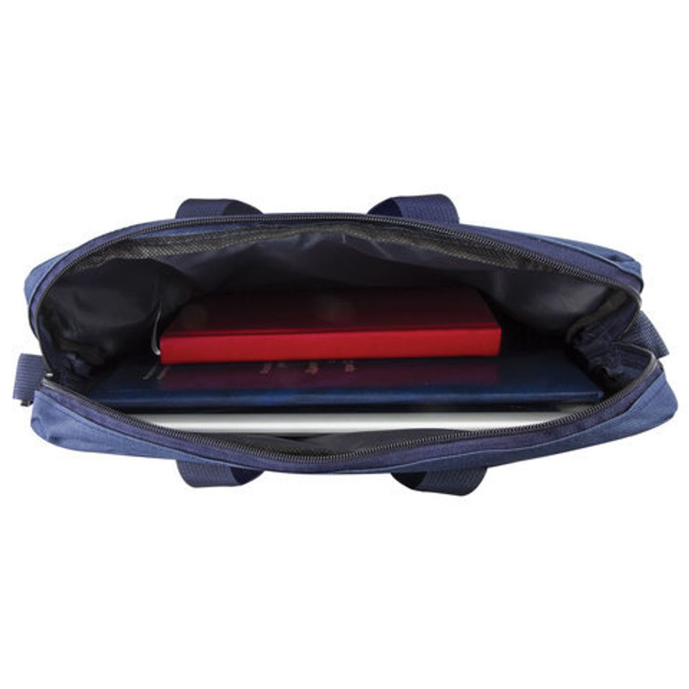 Сумка деловая для документов из ткани на молнии, 37х32х5 см, синяя, STAFF "Manager", 228346