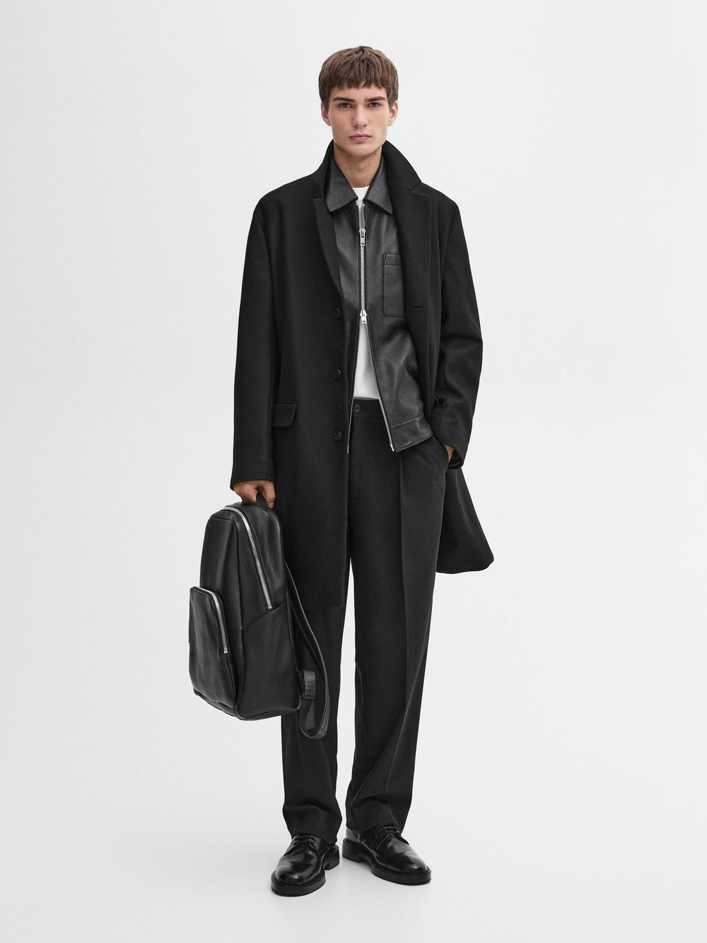 Massimo Dutti Брюки свободного кроя в тонкую полоску, черный