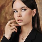 Пусеты Орхидея с коньячным янтарем, позолота