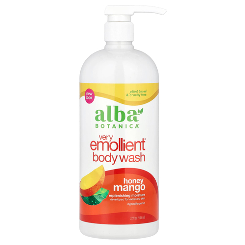 Alba Botanica, Very Emollient, гель для душа и ванны, манго с медом, 946 мл (32 жидк. унции)