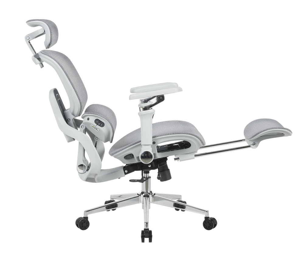 Кресло офисное TopChairs Prodigy с оттоманкой серый