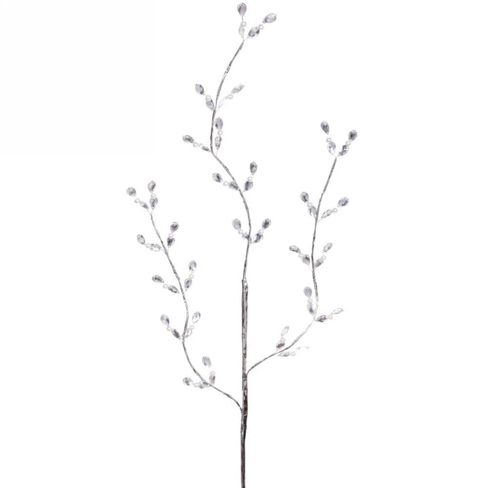 Ветка декоративная «Сказочные блики» 70 см, Серебро