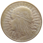 10 злотых Польша Ядвига 1932 год VF-XF
