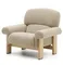Кресло Cabana из бежевого шенилла с ножками в натуральной отделке
