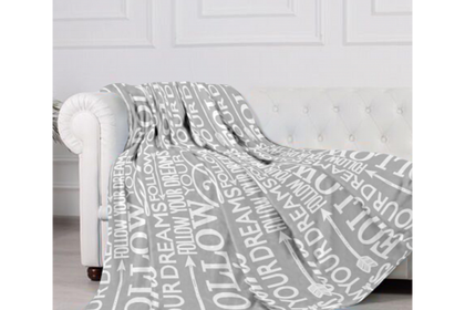 Плед GoodNight Буквы на сером 180х195