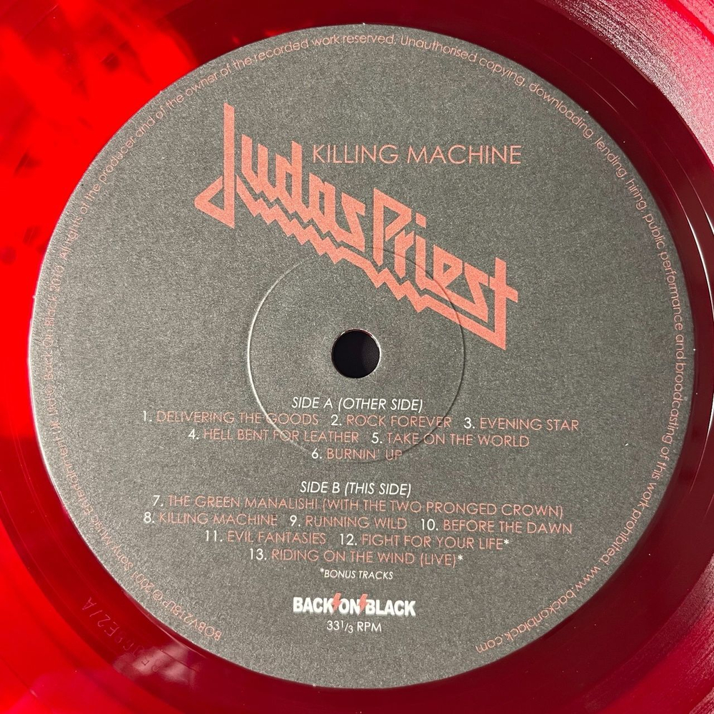 Винтажная виниловая пластинка LP Judas Priest Killing Machine (UK 2010) (Red Vinyl)