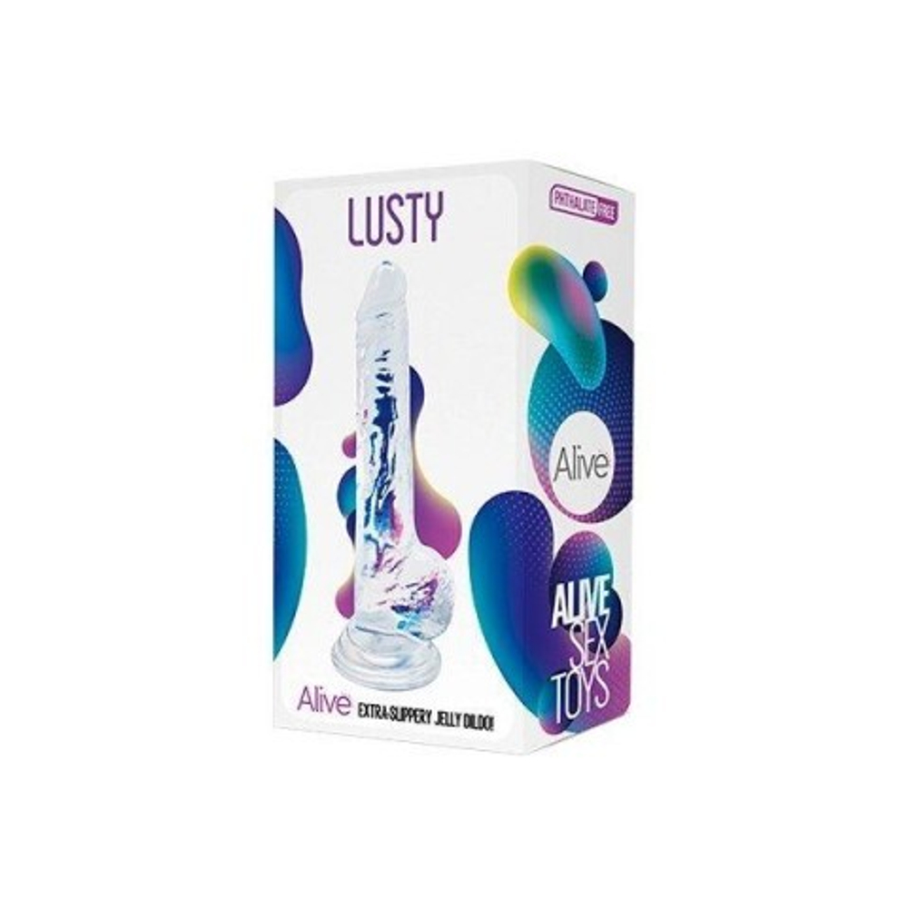 Фаллоимитатор Lusty прозрачный от Alive (18*3,2 см.)