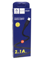 Кабель USB - Micro DENMEN D23V 2.1A (черный) 2м