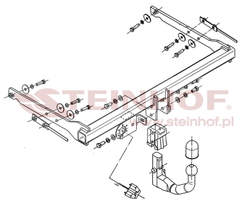 Фаркоп на Ford Mondeo хетчбек 5 дверей 2007-2014 без подрезки бампера (паспорт и сертификат в комплекте)(без электрики) Steinhof.F-268