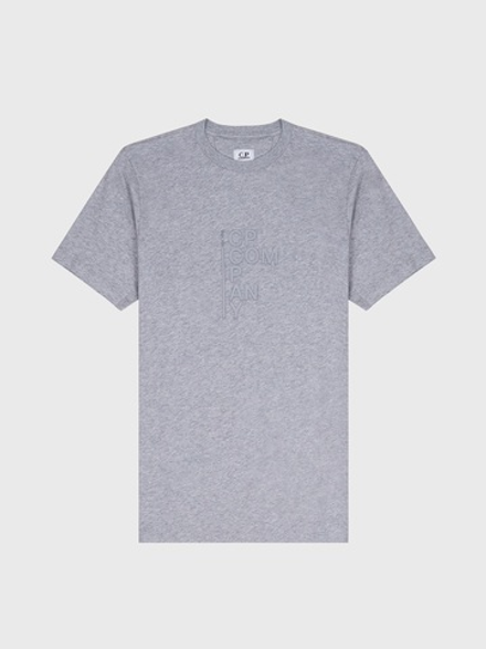 Футболка C.P. Company 30/1 Jersey Vertical Logo Gray