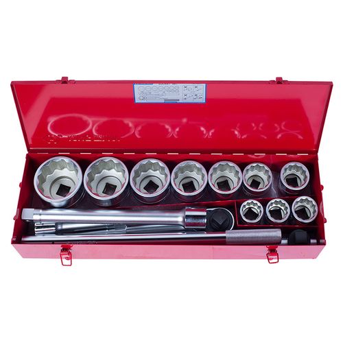 KING TONY (8015MR) Набор торцевых головок с принадлежностями 1", 12-гранные, 36-80 мм, 14 предметов