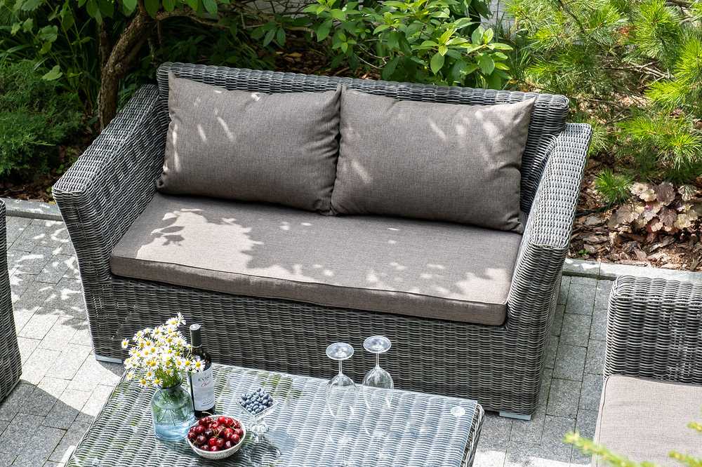 "Капучино Cингл" лаунж-зона из искусственного ротанга, цвет графит