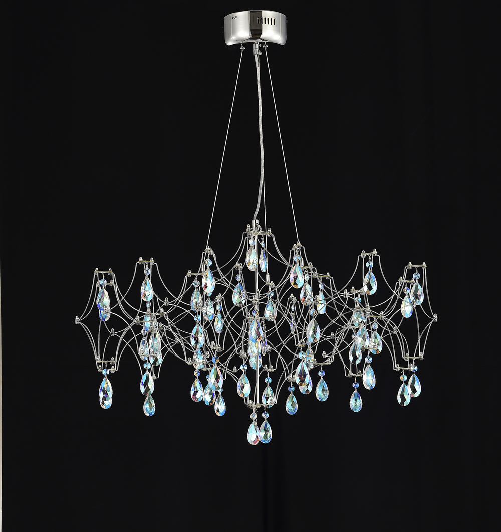 Подвесная люстра светодиодная с пультом и хрустальными подвесками K9 MyFar Ileria MR2651-57P-50СD