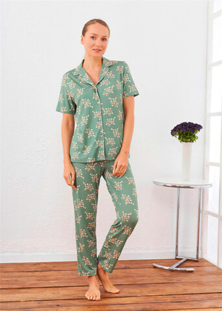 RELAX MODE / Пижама женская со штанами летняя вискоза домашний костюм - 10701