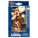Dr. Brown's, Lovey, Happy Paci™, силиконовый контейнер для соски и держателя для зубов, для детей от 0 до 12 месяцев, жираф, набор из 2 предметов