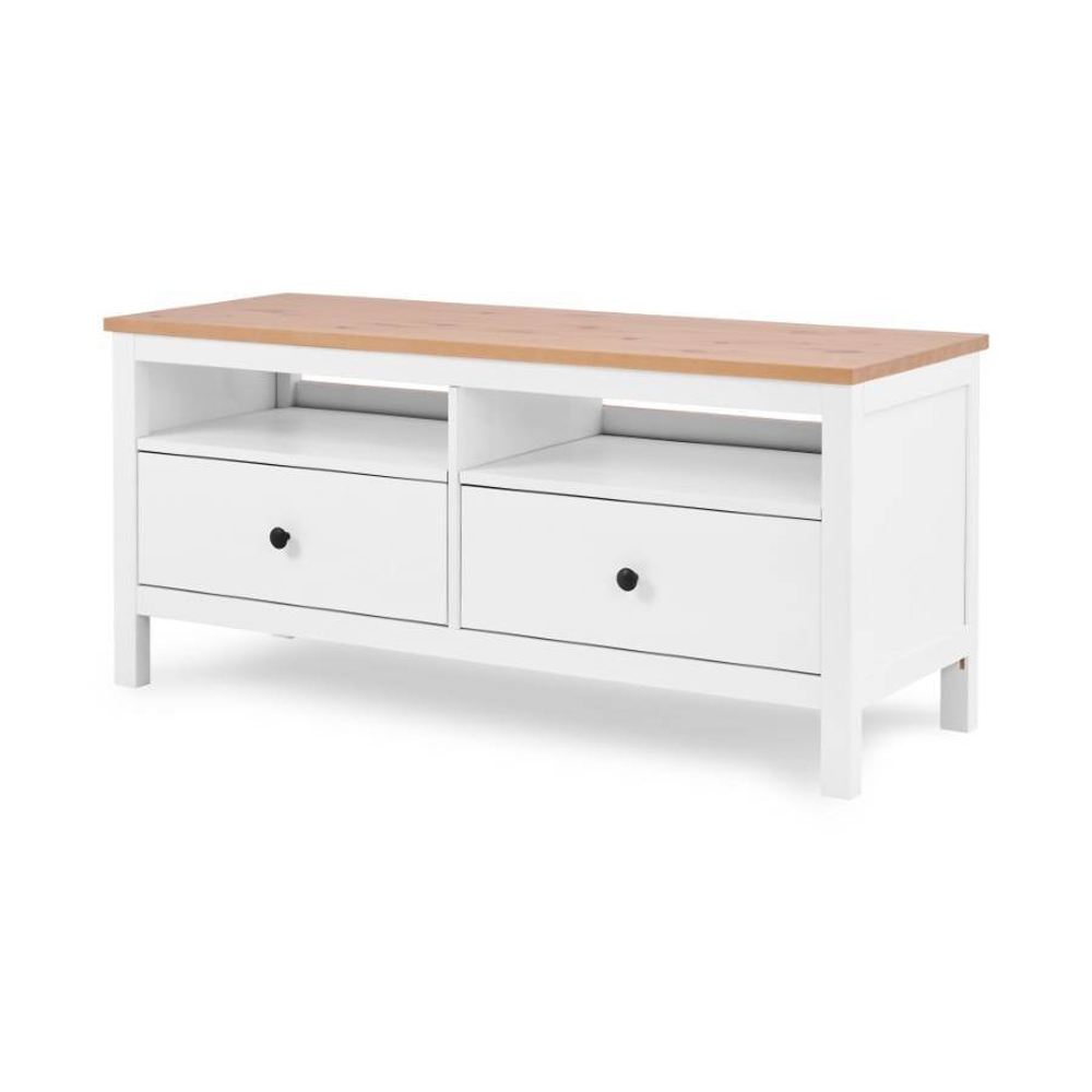 Тумба под ТВ Хемнэс Hemnes/ Кымор, 124х47х57 см, белый/светло-коричневый