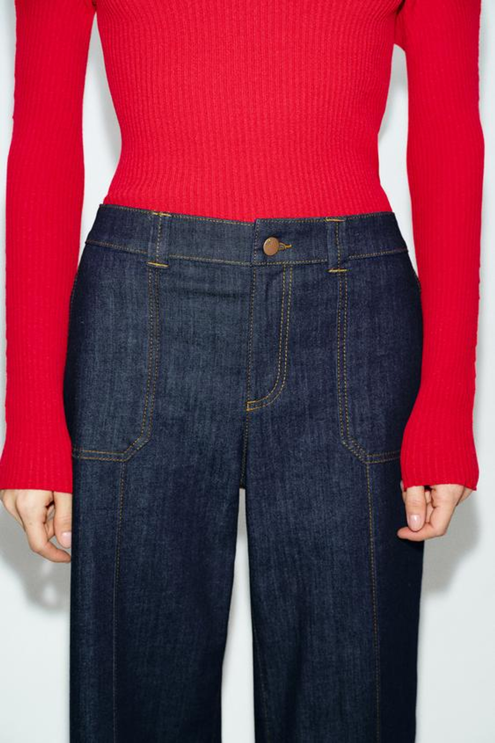 ZARA ДЖИНСЫ-КЮЛОТЫ Z1975 СО СРЕДНЕЙ ПОСАДКОЙ, СИНИЙ