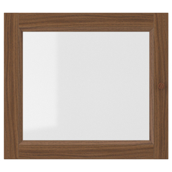 IKEA OXBERG  (ИКЕА ОКСБЕРГ)  -  Стеклянная дверь, коричневый орех, 40x35 см