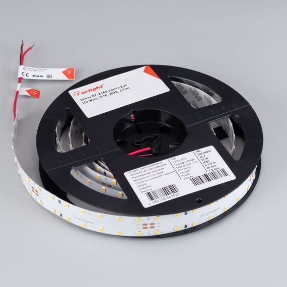 Светодиодная лента Arlight 22W/m 140Led/m 2835SMD теплый белый 4,7M RT-A140-20mm 24V Warm3500 028001