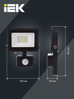 Прожектор светодиодный СДО 06-30Д 6500К IP54 с ДД черн. IEK LPDO602-30-65-K02