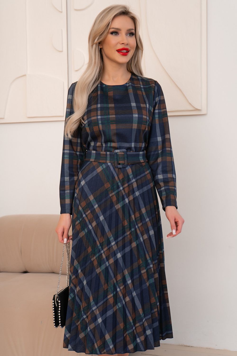 Платье Сильвия (синий/коричневый) Р11-1086/5 Nikol