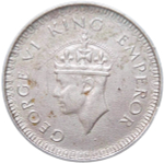 Индия (Британская) 1 рупии (rupee) 1942 серебро (VF)