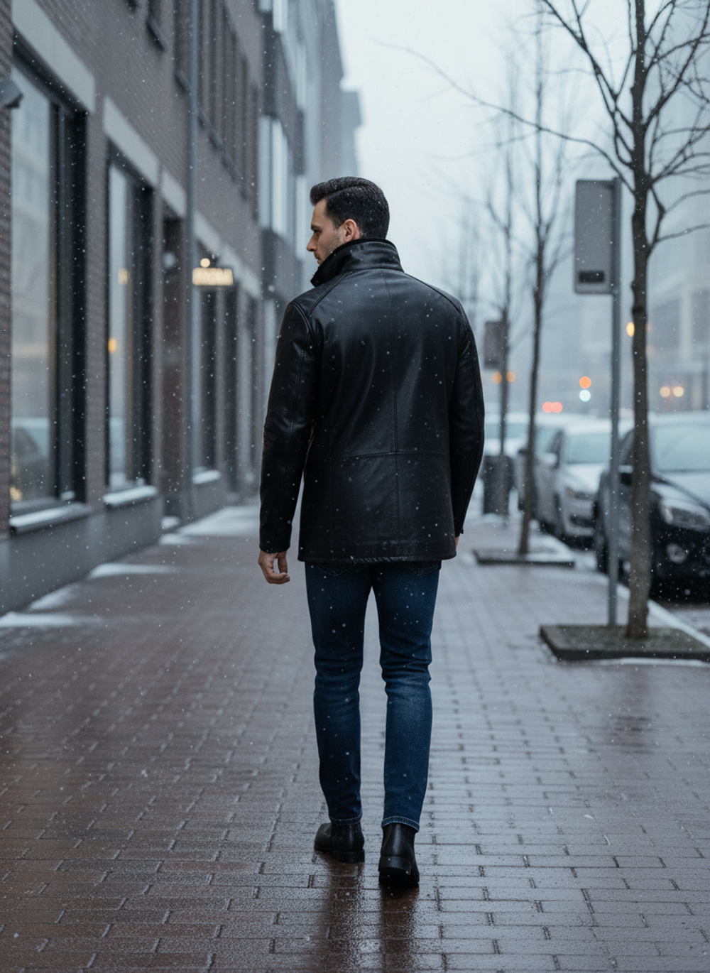 KHIMEONE Мужская кожаная куртка на меху (натуральная кожа/натуральный мех)