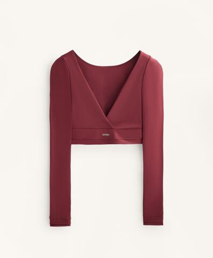 Oysho Лонгслив Comfortlux, сливовый