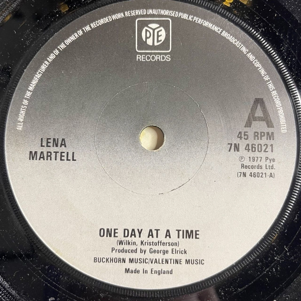 Винтажная виниловая пластинка LP Lena Martell One Day At A Time (UK 1979) 7 дюймов, 45 RPM, Single