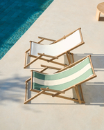 Vilara Складной шезлонг для улицы в полоску зеленого и бежевого цвета