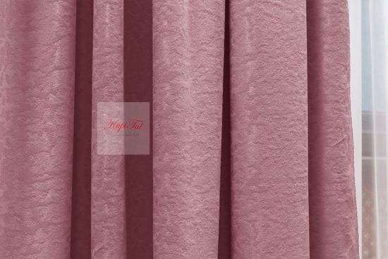 Длинные шторы. Луи (пыльная роза). Шторы из стриженного бархата
