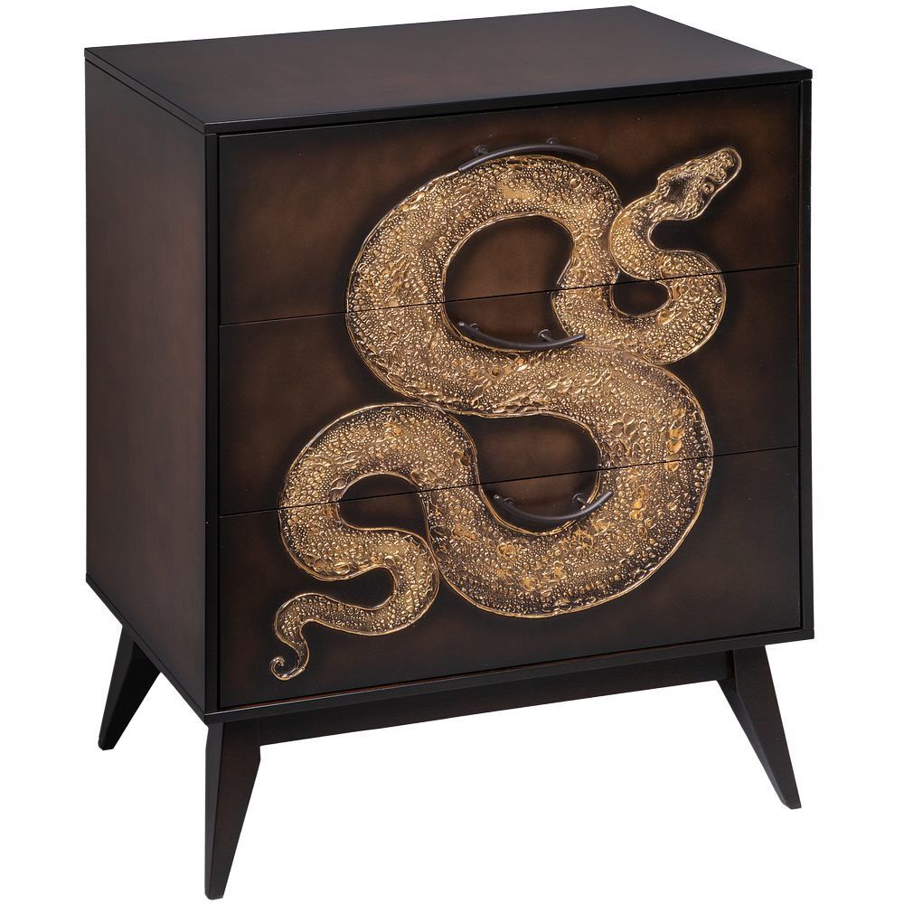 Комод Серпентис с 3 ящиками Каштан