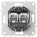 Механизм розетки RJ45 + RJ45 (двойная) cat.5/ClassE-8/8, серия DB