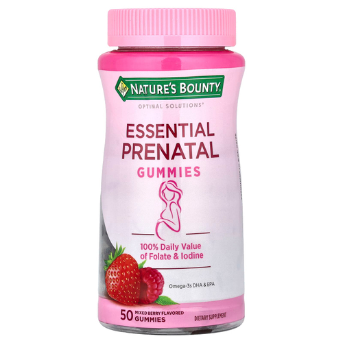 Nature's Bounty, Essential Prenatal Gummies, ягодное ассорти, 50 жевательных таблеток